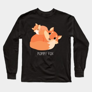 cute baby and mommy fox Long Sleeve T-Shirt